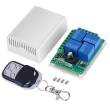Transmissor + receptor controle remoto rf 433mhz, interruptor de relé sem fio 4 canais dc 12v 10a comutador de controle remoto com 4 canais