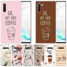 Coffe tempo luxo caso de silicone macio para samsung galaxy note 10 pro 9 8 5 m30s m40 s10e s10 5g s9 s8 mais s7 s6 edge s5 capa 2024 - compre barato