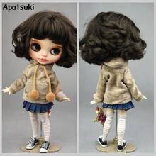  Fashion Doll Clothes Brown Handmade Coat Hoodie For Blyth Doll Sweatshirt Outfits For Blythe Doll Tops 1/6 Doll Accessories Toy 2024 - buy cheap