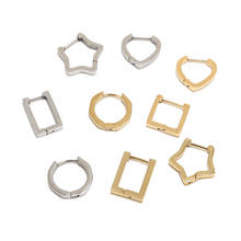 6pcs Gold Plated 316L Stainless Steel Round Star Heart Rectangle Square Earring Charm Earrings Stud For DIY Jewelry Findings 2024 - buy cheap