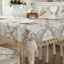 Mantel bordado europeo para mesa de comedor, cubierta de tela con flores de encaje marrón, Bandera de mesa, cubierta de toalla, T83072A 2024 - compra barato