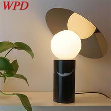 Современная офисная настольная лампа WPD, Простой Мраморный светодиодный декоративный светильник для фойе, гостиной, спальни 2024 - купить недорого