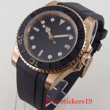 40mm Bliger Sterile Rose Gold Plated Japan NH35 MIYOTA 8215 Automatic Men Watches Sapphire Crystal Rotating Bezel Rubber Strap 2024 - buy cheap