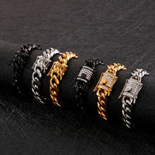11mm Width New Style Fashion Gold/S Color Micro Pave CZ Stone Bracelet Link Chain Bracelets Hip Hop Jewelry Gift 2024 - buy cheap