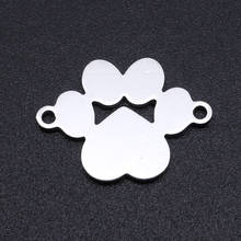 5pcs/lot 316 Stainless Steel  Dog Paw Connector  Pendants   Wholesale Bracelets Pendants Jewelry Making Charms 2024 - buy cheap