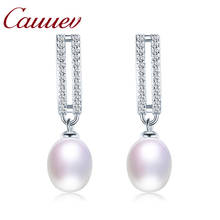Drop Earrings Fine Jewelry Female Drop Earrings with High quality Natural Fresh Pearls Earrings S925 Sterling Silver Jewelry 2024 - buy cheap