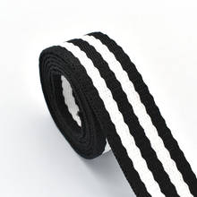 3/4inch Black and White Striped Webbing Polyester Webbing 20mm Cotton Webbing Dog Collar Webbing Key Fob Webbing for Tape Bag 2024 - buy cheap