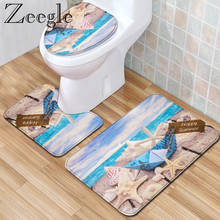Zeegle-Conjunto de alfombras de baño, alfombrilla de pie antideslizante para inodoro, alfombrilla de ducha, juego de alfombrilla de baño absorbente con estampado 3D 2024 - compra barato