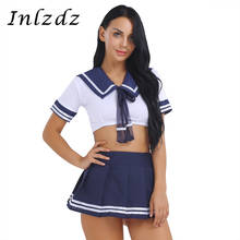 Women's School Girls Fancy Sex Cosplay Costume Sailor Uniform Short Sleeve Top with Skirt Set Hot Sexy Role Play Games Clothing 2024 - buy cheap
