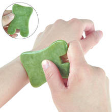 Tablero de Jade verde Natural para masaje, piedra raspadora de acupuntura para SPA, tratamiento Facial antiarrugas, 1 pieza 2024 - compra barato
