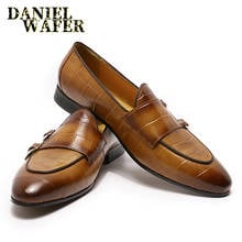 ITALIAN MEN SHOES GENUINE LEATHER CASUAL LUXURY SLIP ON FORMAL WEDDING SHOES MEN LOAFERS SHOES BLACK BROWN 2022 - buy cheap