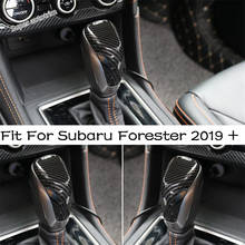 Gear Shift GearShift Head Knob Frame Cover Trim Fit For Subaru Forester 2019 - 2022 Accessories Interior Carbon Fiber ABS 2024 - buy cheap