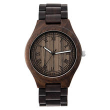Деревянные кварцевые часы Ретро дизайн Стильные римские цифры деревянные часы японский механизм подарок 2024 - купить недорого