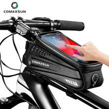 COMAXSUN велосипедная сумка рамка Передняя верхняя труба непромокаемая велосипедная сумка светоотражающий 6.5in чехол для телефона сумка с сенсорным экраном MTB велосипедные аксессуары 2024 - купить недорого