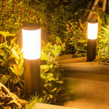 Outdoor E27 Garden Lawn Lights 12W Stainless Steel Acrylic Shade Pathway Pillar Lamps Villa Backyard Landscape Bollards Light 2024 - buy cheap