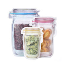 New 5/10Pcs Portable Mason Jar Zipper Bags Reusable Snack Leakproof Food Saver Bag Sandwich Snack Storage Bag for Kid Party Gift 2024 - buy cheap