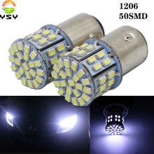 YSY 100 шт. дневные ходовые огни 12V белый 1206 50 SMD Светодиодные лампы 1156 BA15S 400LM транспортных средств Резервное копирование Хвост светильник сигнала поворота Автомобильные стояночные огни светильник s индикатор 2024 - купить недорого