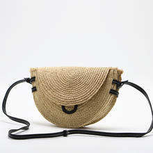 Raffia Woven Women's Messenger Bag Flip Saddle Bag Bohemian Summer Straw Beach Bags Female Handbag Semicircle Shoulder Bag 2024 - buy cheap