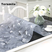 Teramila 1.5mm Soft Glass Tablecloth Printed PVC Transparent Table Cloth Waterproof Oilproof Table Cover For Kitchen Dining Mat 2024 - buy cheap