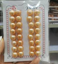 Perlas auténticas de 11-12mm, cuentas perforadas de medio agujero, color naranja y rosa, botón superbrillante, perlas sueltas de agua dulce Natural, 32 Uds. 2024 - compra barato