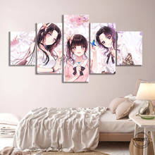 HD Anime Girls Wall Picture Kochou Shinobu Demon Slayer Kimetsu No Yaiba Animation Art Canvas Painting Girls Bedroom Wall Decor 2024 - buy cheap