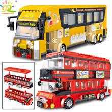 High-Tech Double-decker Tour School BRT Bus Building Blocks  City Truck Car Figures Vehicle Bricks Toys 2024 - buy cheap