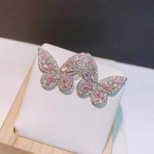 YANMEI Luxury cubic zirconia Elegant Butterfly Earrings For Women Girls Wedding Party Stud Earrings YME7833 2024 - buy cheap