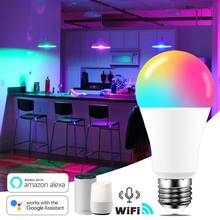 15W WiFi Smart Light Bulb B22 E27 LED RGB Lamp Work with Alexa/Google Home 85-265V RGB+White Dimmable Timer Function color Bulb 2024 - buy cheap