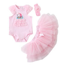 Unicorn Princess Newborn Baby Girl Clothes Sets Summer Kids Girls Outfits Suit 3 pcs Birthday Clothing 2020 New 2024 - buy cheap