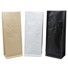 30Pcs Open Top Kraft Paper Matte Black White Aluminum Foil Coffee Bean Packaging Side Gusset Bag Stand Up Pouch With Vent Valve 2024 - buy cheap
