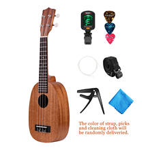 Ammoon 23 Polegada em forma de abacaxi ukulele kit 4 cordas guitarra ukelele com saco de show afinador ukulele cordas capo 3pcs picaretas uke cinta 2024 - compre barato