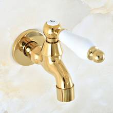 Luxury Gold Color Brass Wall-mounted Mop Pool Sink Tap for Kitchen Bathroom Garden Single Handle Cold Water Faucet Lav146 2024 - buy cheap