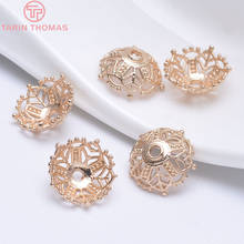 10PCS 16.5MM 24K Champagne Gold Color Plated Brass Big Beads Caps High Quality Diy Jewelry Accessories 2024 - buy cheap