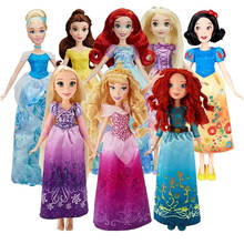 Bonecas princesas da disney originais rapunzel/ariel/elsa/anna/aurora/cinderela/belle, princesas, brinquedos para meninas 2024 - compre barato