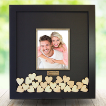 personalized photo wood Wedding Alternative Guest Book frame 3D Drop Top box Heart name aniversary guestbook Memory sign board 2024 - buy cheap