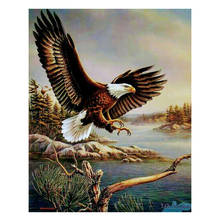 Lzaiqizg quadrado completo/redondo diamante pintura voando águia diamante bordado animal strass imagem decoração de casa 2024 - compre barato