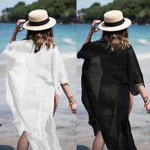 Summer Beach Dress Women Sexy Chiffon Bikini Cover Ups Bathing Suit Tunics Kaftan Sarongs Robe Swimsuit 2024 - buy cheap