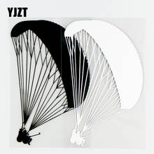 YJZT 10,4 × 16,6 см, парашют, прыжки с парашютом, экстремальные виды спорта, виниловая наклейка, модные наклейки на автомобиль, черный/серебристый 10A-0581 2024 - купить недорого