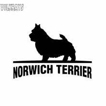 Volkrays Personality Car Sticker Norwich Terrier Funny Pet Dog Breed Accessories Vinyl Decal Black/Silver,9cm*14cm 2024 - buy cheap