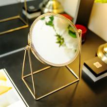 Simple Makeup Mirror Gold Nordic Style Single Sided Table Mirror High End Ladies Office Dormitory Desktop  Mirror Tool 2024 - buy cheap