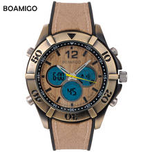 Мужские спортивные часы BOAMIGO, антикварные аналоговые цифровые кварцевые часы, светодиодный подарок, Ретро винтажный панк часы, Relogio Masculino 2024 - купить недорого