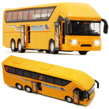 1:32 alloy pull back city bus model high simitation Double sightseeing tour passenger bus flash toy vehicle kids toys for childr 2024 - buy cheap