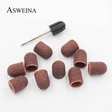 ASWEINA 10*15mm 10pc/set Electric Nail Drill Accessories Sanding Bands Block Caps Rubber Mandrel Grip Pedicure Art Tools 2024 - buy cheap