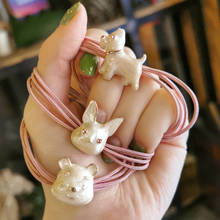 Pink Animals Elastic Hair bands Hair Accessories Baby Cute Cartoon  Toy Bear Bunny Dog Pig Girls Hair Ties Headbands Wholesale 2024 - buy cheap