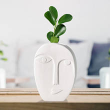 Vaso de cerâmica criativo para flores, vaso de luxo com design de rosto humano, decoração nórdica para casa 2024 - compre barato
