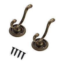 Ganchos de suspensión para puerta, colgador de pared Vintage antiguo para baño, sombreros, bolsas, llavero, gancho de aleación de Zinc, con tornillo, 2 uds. 2024 - compra barato