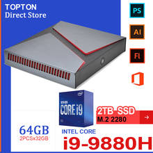 Mini PC i9 para Gamer, ordenador con Windows 10, Intel Core i9 9980HK 9880H 8 Core GTX 1650 M.2 SSD Dual DDR4 2024 - compra barato