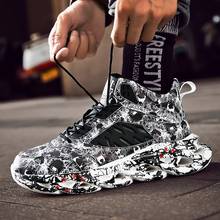 Tênis de corrida estilo hip hop com cadarço, sapato esportivo de plataforma para dança de rua grafite 2024 - compre barato