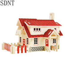 3D Puzzles Wooden Educational Toys DIY Western-style Cottage Beautiful House Model Building Wood Toys Puzzle for Kids Game Hobby 2024 - buy cheap