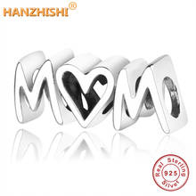 Wholesale Price Mother's day 925 Sterling Silver Love Mom Beads Mom Script Charm Fit Charms Bracelets Necklace DIY Jewelry Gift 2024 - buy cheap